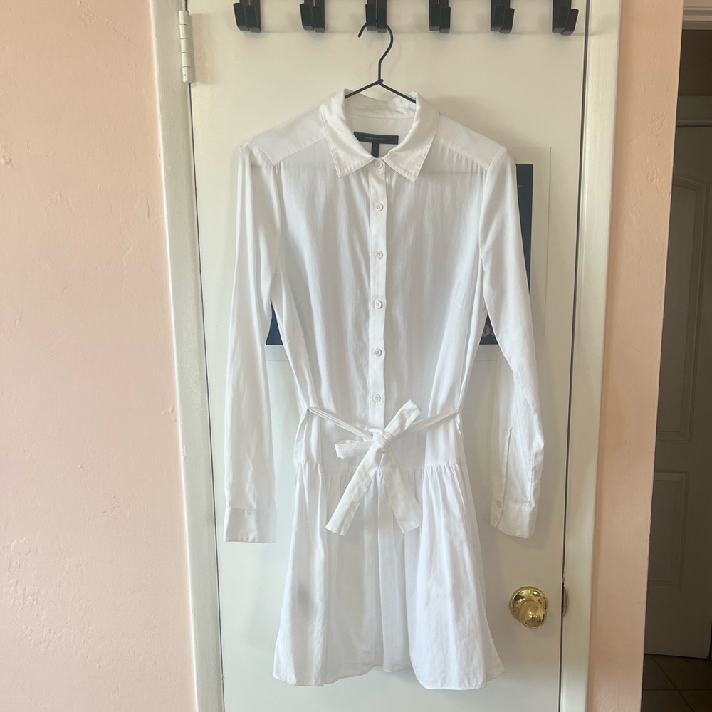 White Button-Up Shirt Dress